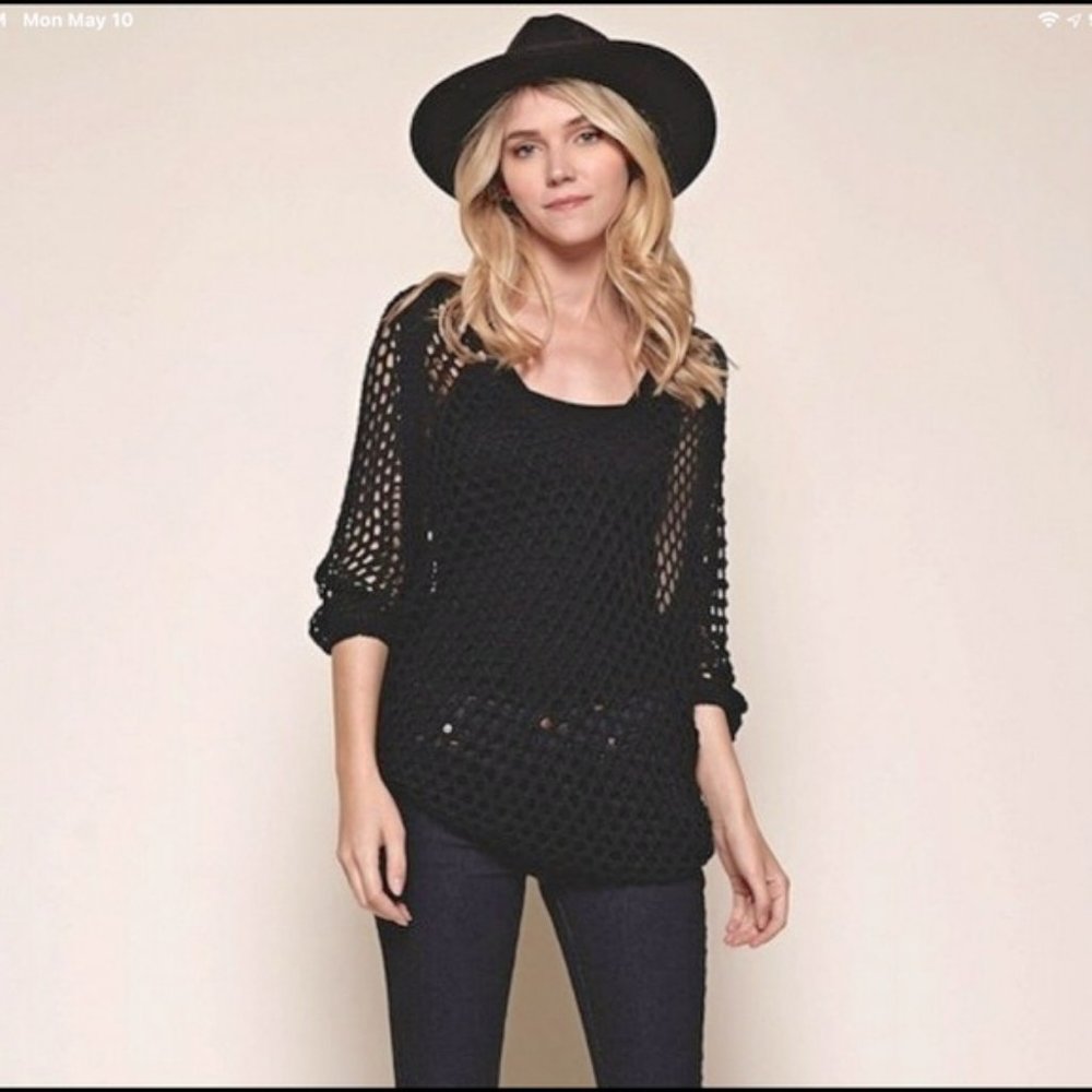 Vintage Crochet Loose Knit Sweater